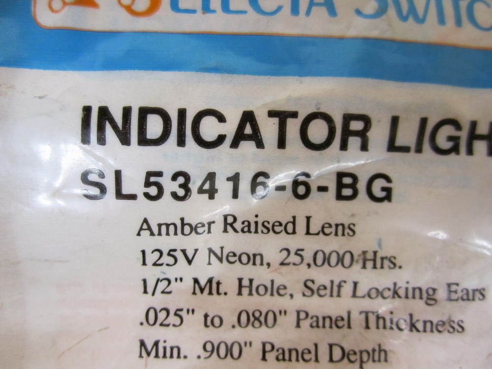 Selecta Switch SL53416-6-BG Indicator Light Amber SL534166BG (Pack of 3)