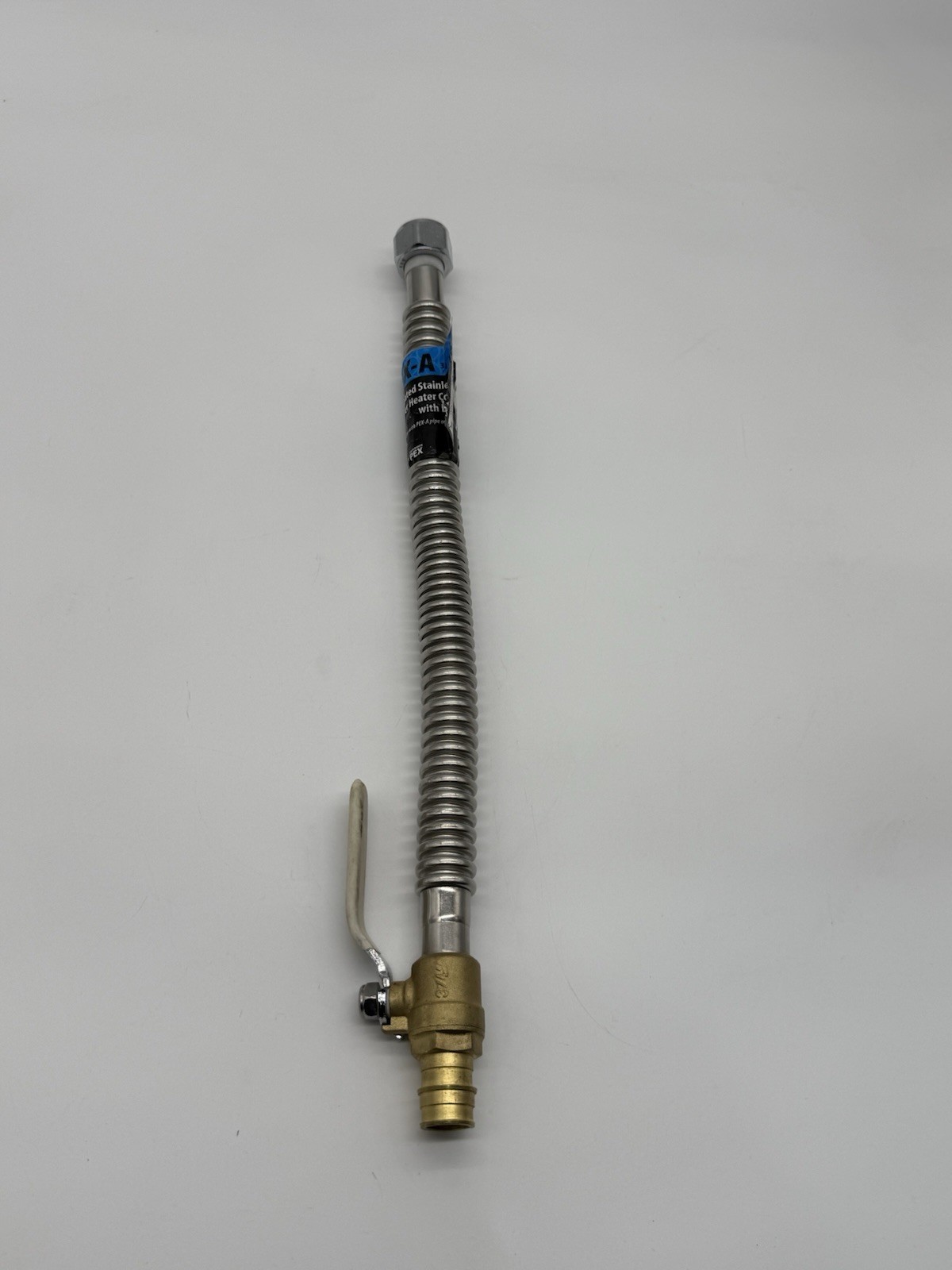 Apollo 3/4″ PEX-A x FNPT Water Heater Connector 18″ Stainless with Ball Valve