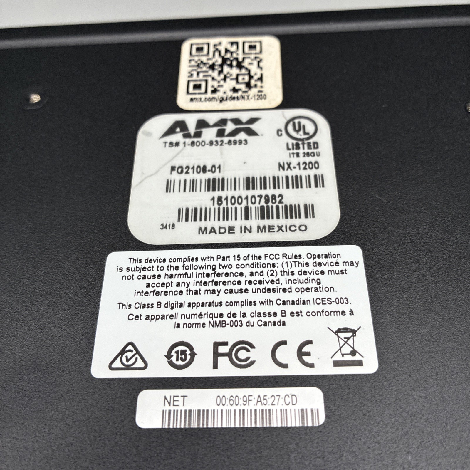 AMX NX-1200 NetLinx® NX Integrated Controller FG2106-01 With Power Supply