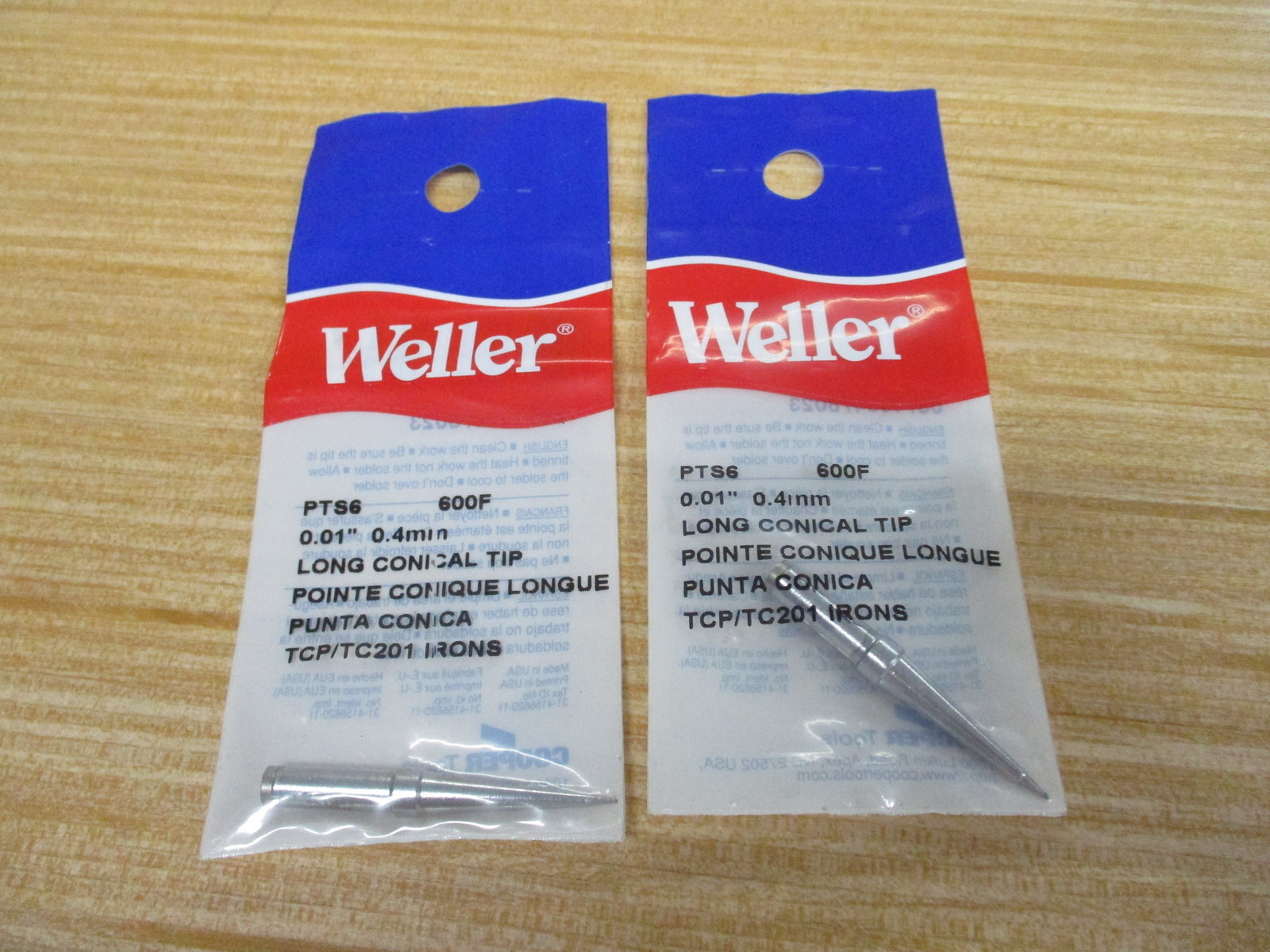 Weller PTS6 Cooper Tools Long Conical Tip (Pack of 2)