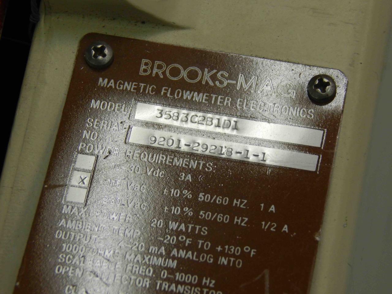 #32 Brooks 3583C2B1D1 MAG 3580 Series Magnetic Flowmeter ​115Vac