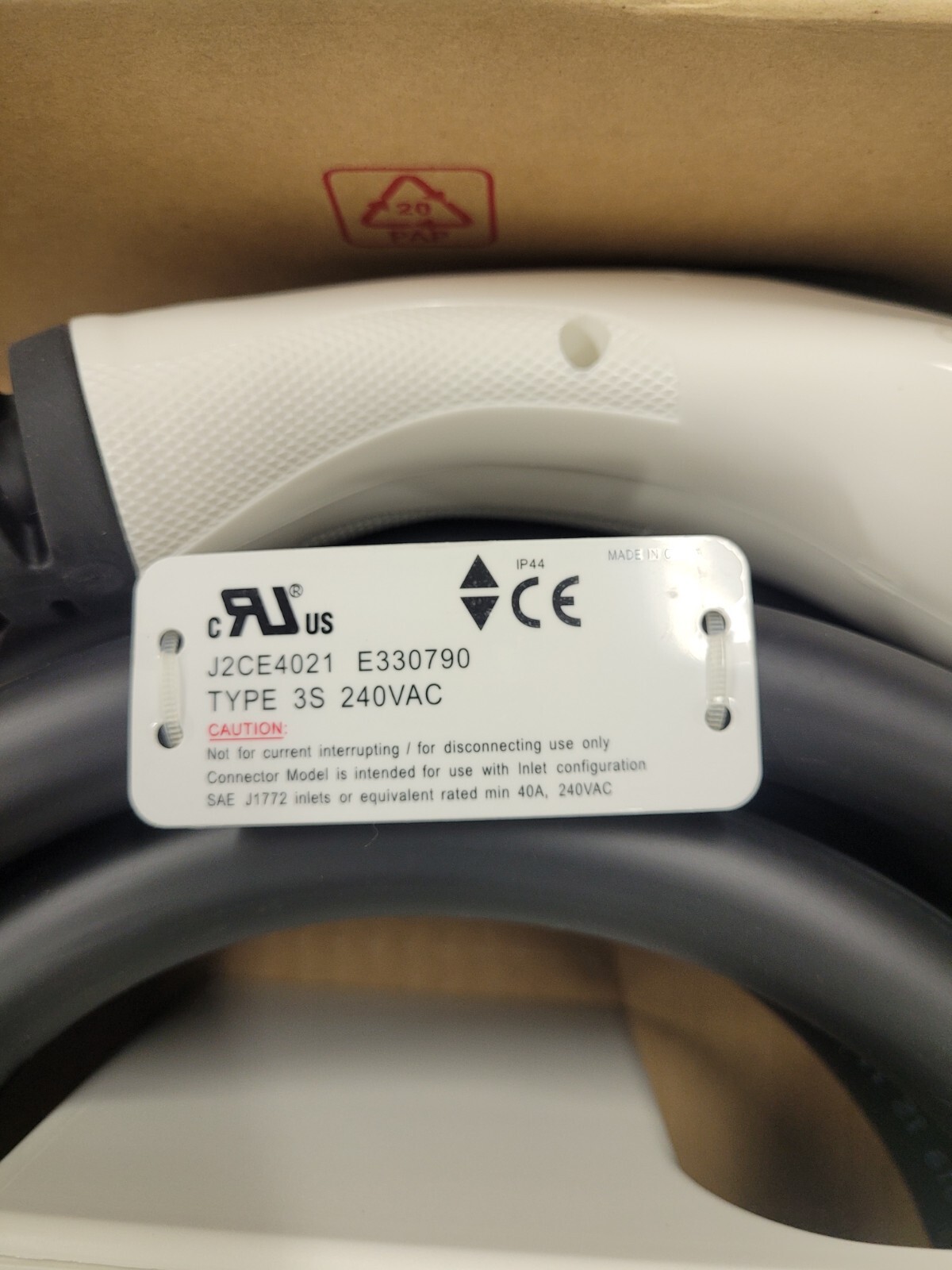 SolarEdge HD-Wave SE-EV-KIT-25J40-2 Charging Cable, CABLE ONLY