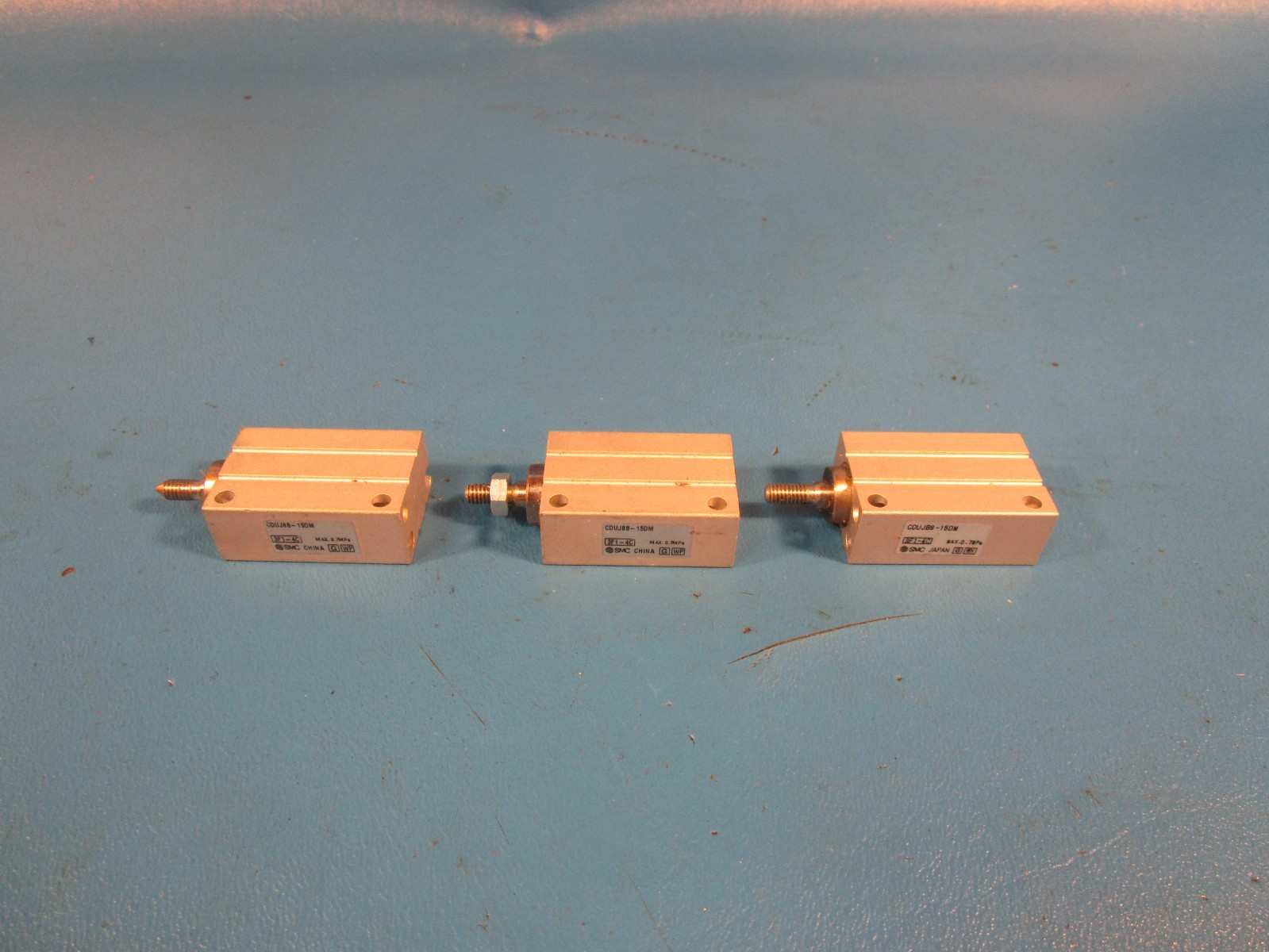 LOT OF 3 SMC CDUJB8-15DM, Mini Free Mount Cylinder, 8mm Bore, 15mm Stroke