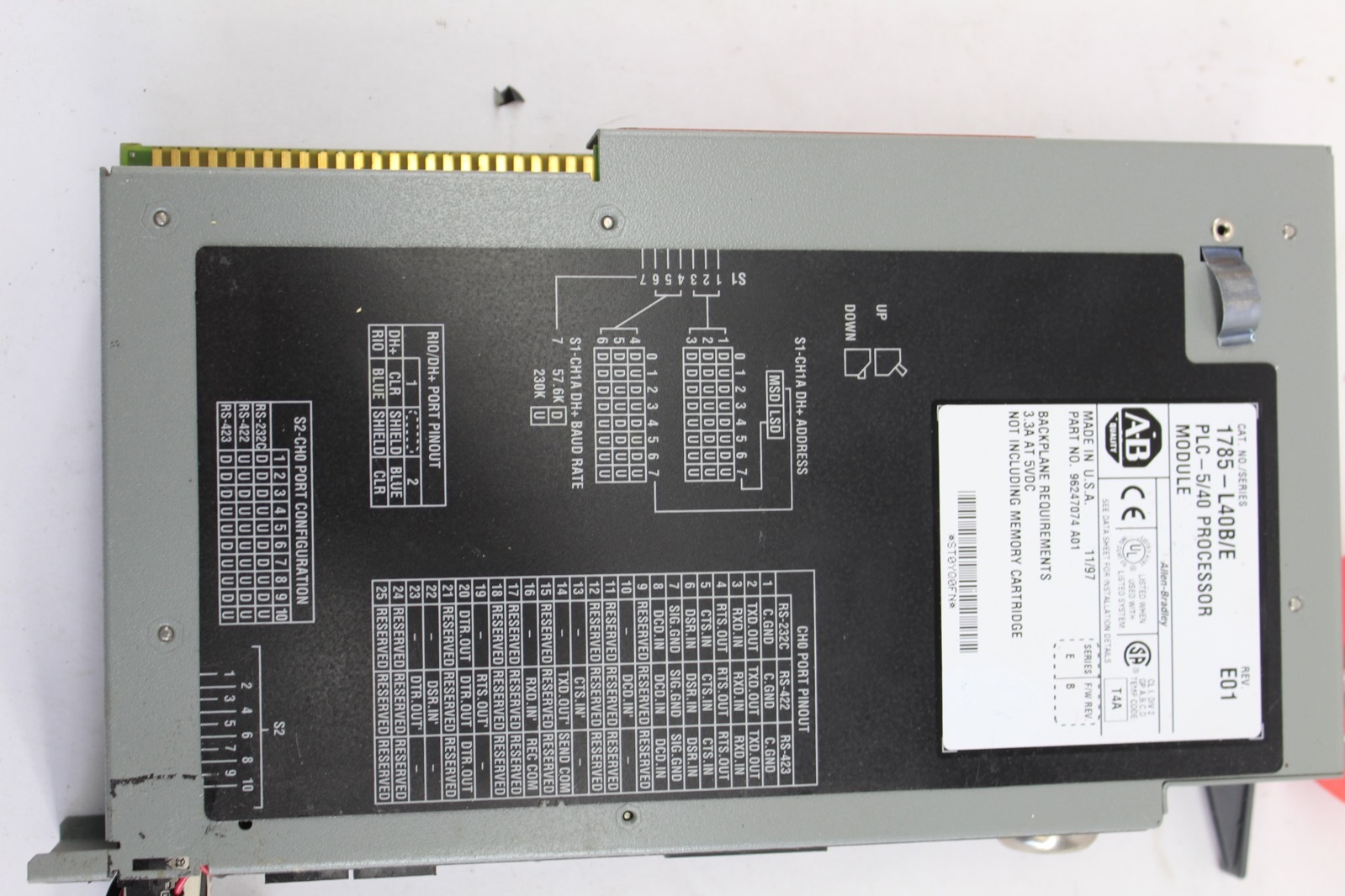Allen-Bradley 1785-L40B/E PLC-5/40 Processor Module *FOR PARTS* (J66)
