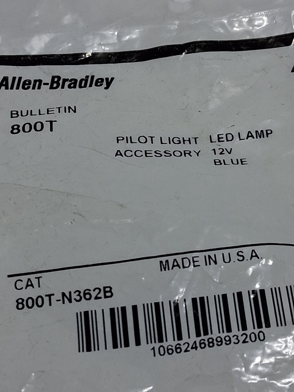 ALLEN BRADLEY 800T-N362B LED LAMP 12V BLUE SERIES C NIB