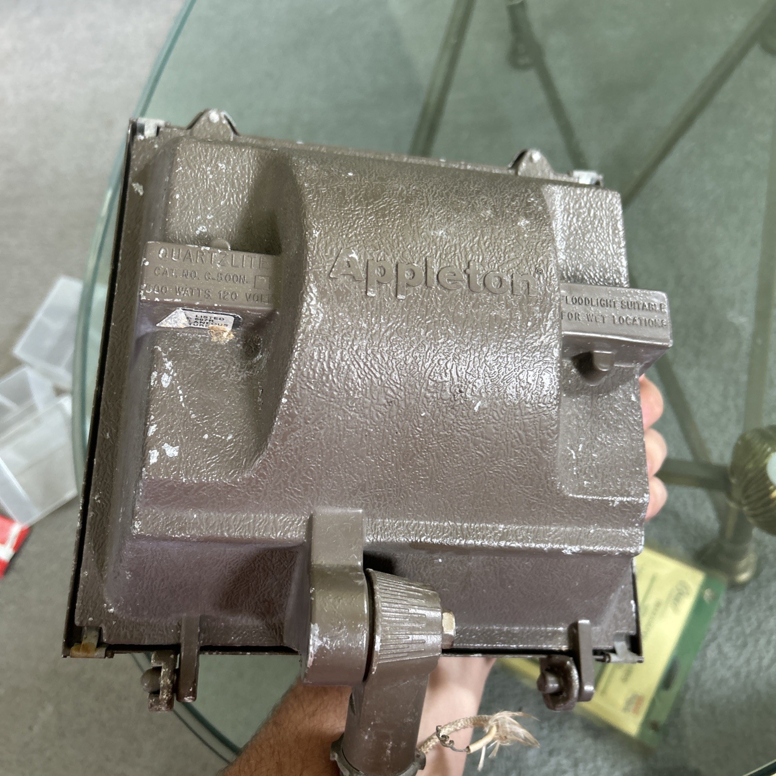 Appleton 500 watt Quartz Halogen Flood Commercial Light Fixture, Heavy Duty,