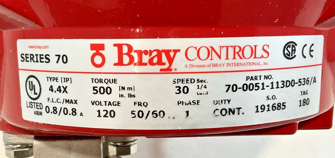 Bray Series 70 Actuator and ServoPro Valve – 70-0051-113D0-536/A – BRAND NEW