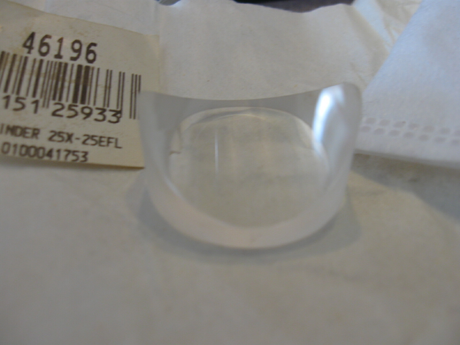 NEW EO Edmund Optics 25 mm Dia. x 25mm EFL Concave Cylinder PCV Lens # 46196