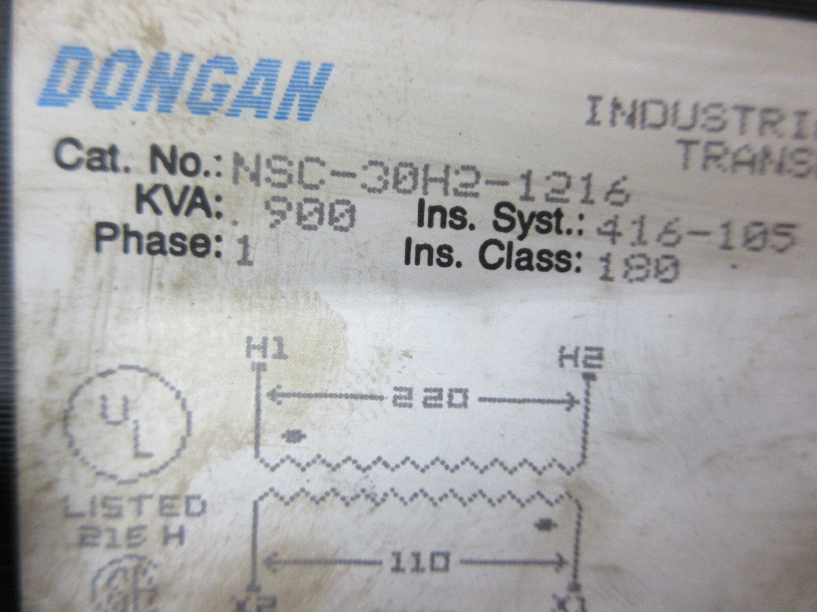 DONGAN NSC-30H2-1216 TRANSFORMER