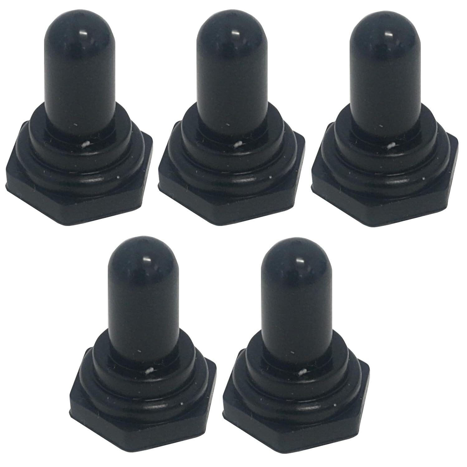 5-Pack OCS Parts Toggle Switch Boot | Black Rubber Toggle Switches for 1/2″ Hole