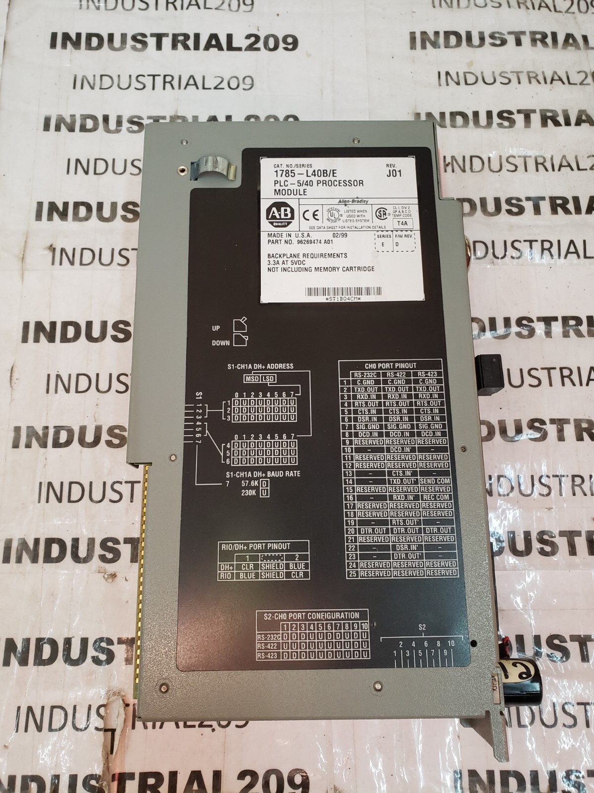 ALLEN BRADLEY 1785-L40B/E PLC 5/40 PROCESSOR MODULE