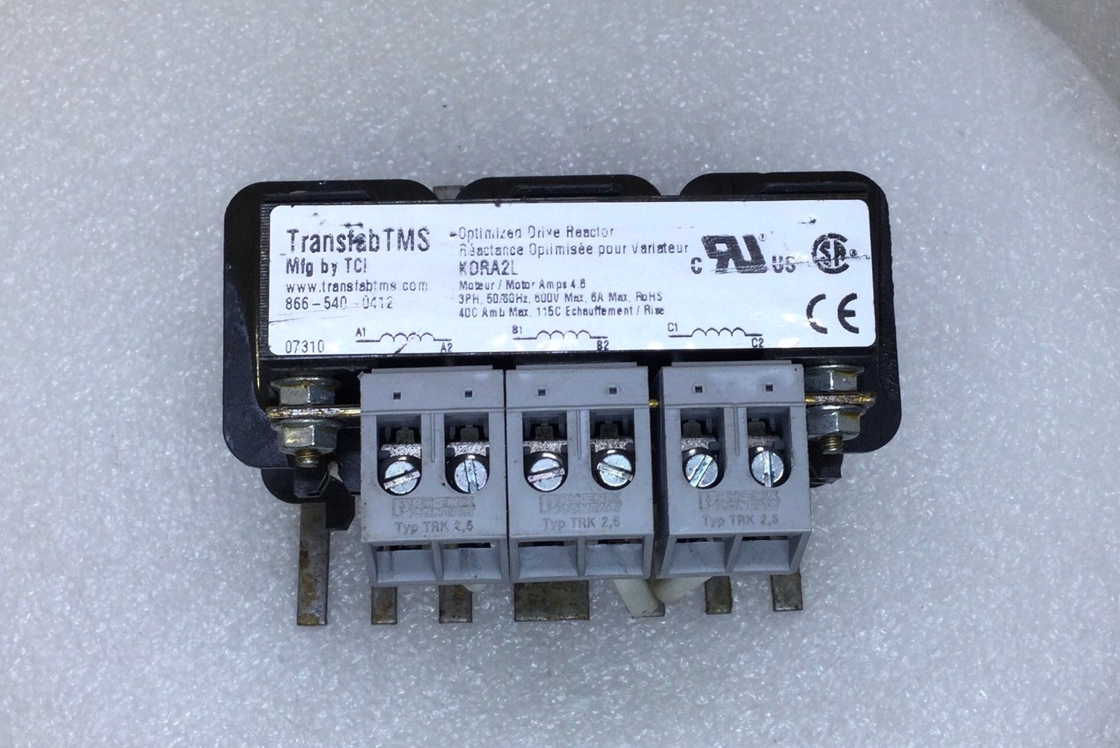 TCI KDRA4L/KDRA2L 14 Amp 3-Phase 600V Drive Reactor Style: Used -KDRA2L