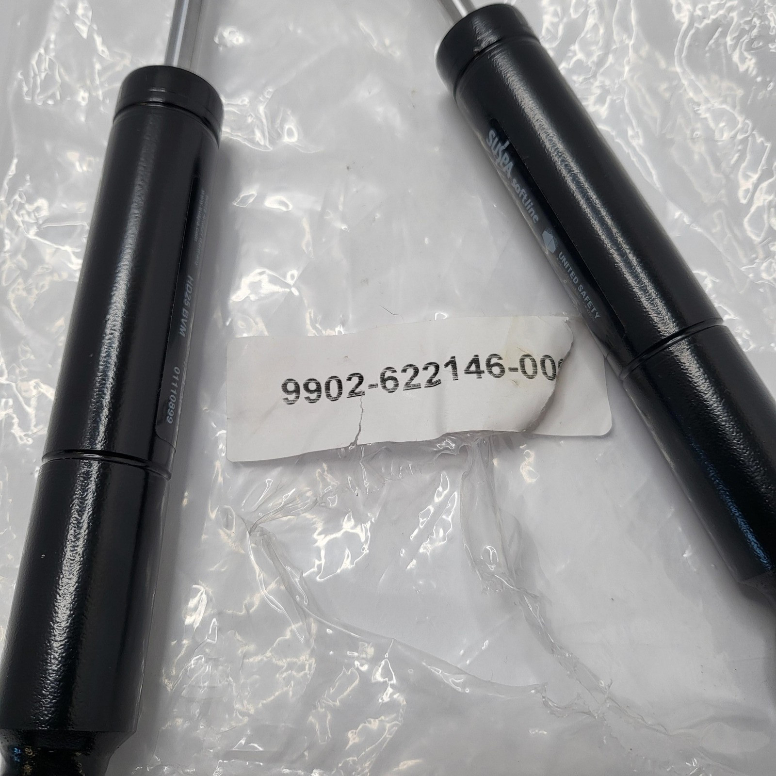 2 Pack SUSPA Softline 9902-622146-000 Shock Absorbers HD25 Dampers Black