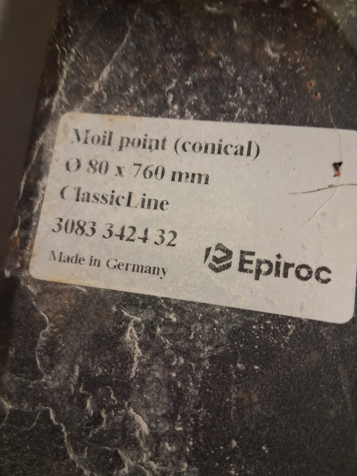 Epiroc 80x760mm Moil Point (Conical) Classic Line 3083342432