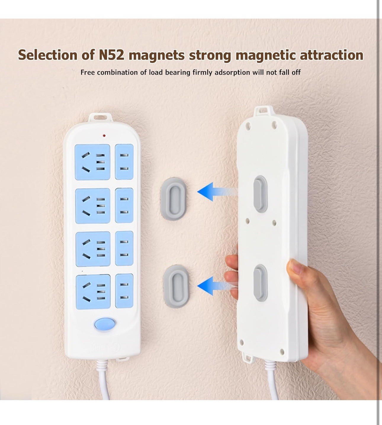 Magnetic Remote Control Holder Wall Mount – 4 Pcs No Drill 4pcs, White