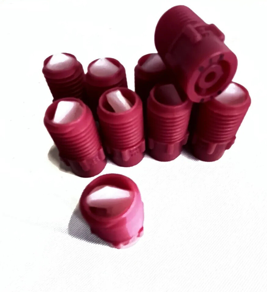 QTY-10 BEX 1/4S10-KK RED PVDF Spray Nozzle 1/4” Male NPT Size 10