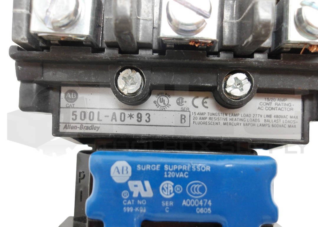 ALLEN BRADLEY 500L-A0*93 /B CONTACTOR 15/20A W/ CB236 COIL