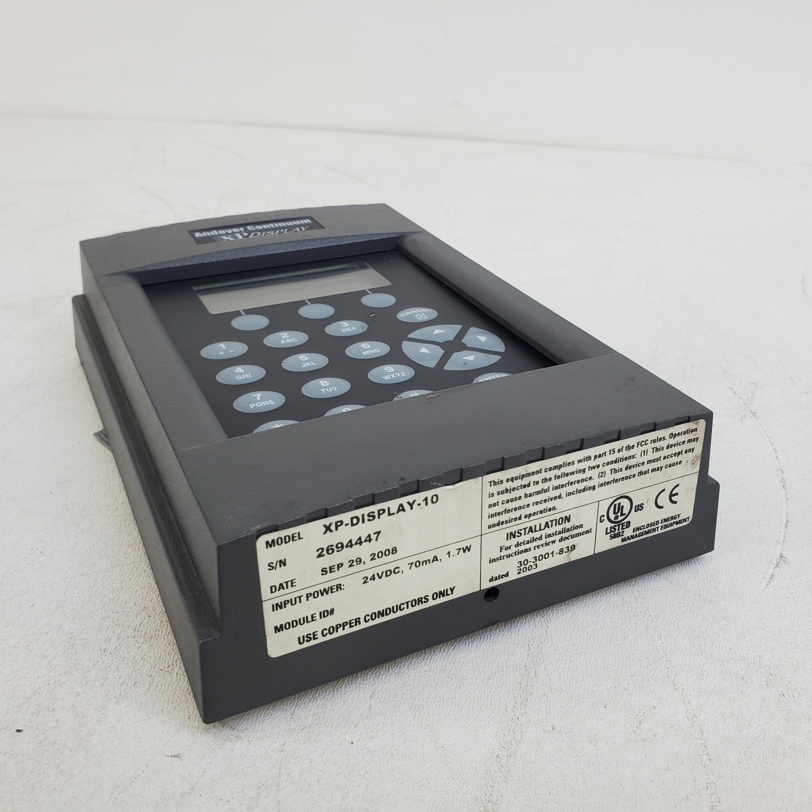 Andover Continuum XP-DISPLAY-10 Operator Interface Display XPDisplay