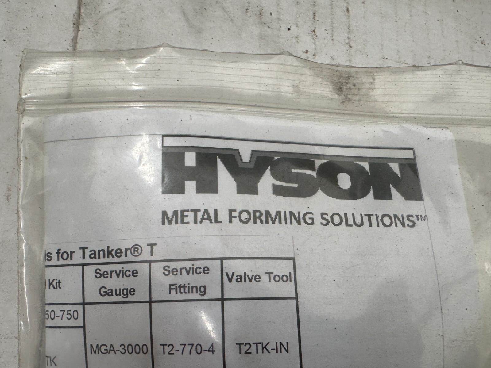 Hyson Metal Forming Solutions 60-112-7000 Seal Kit for TNKS1000 Gas Spring