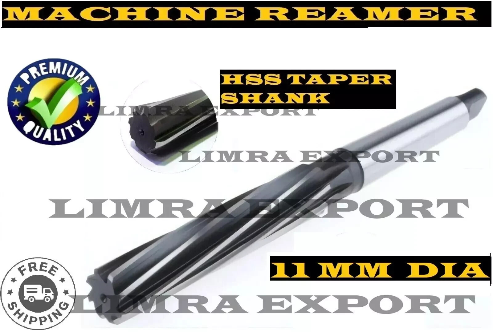 HSS Machine Reamer Dia 11 MM With Taper Shank MT 1 – Cut Edge 71 MM – OAL 151 MM