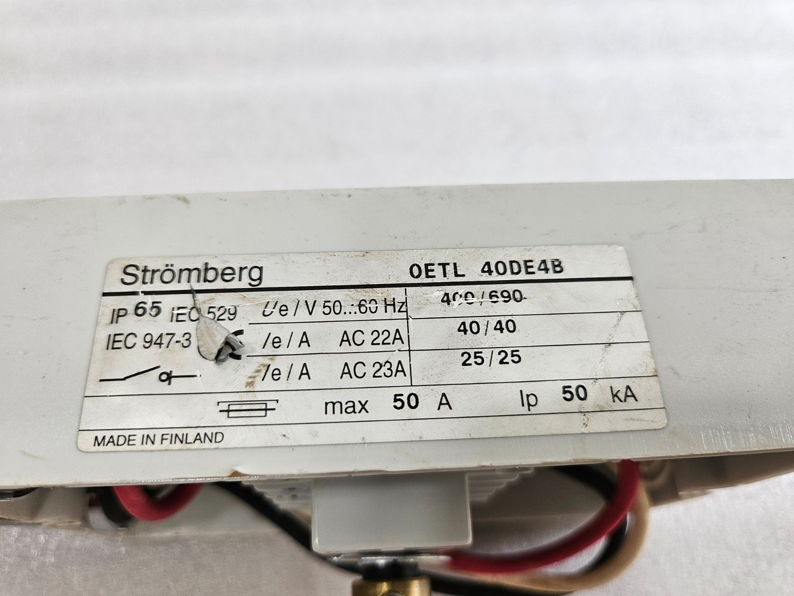 STROMBERG OETL 40DE4B IP65 IEC-947-3 OETL40DE4B