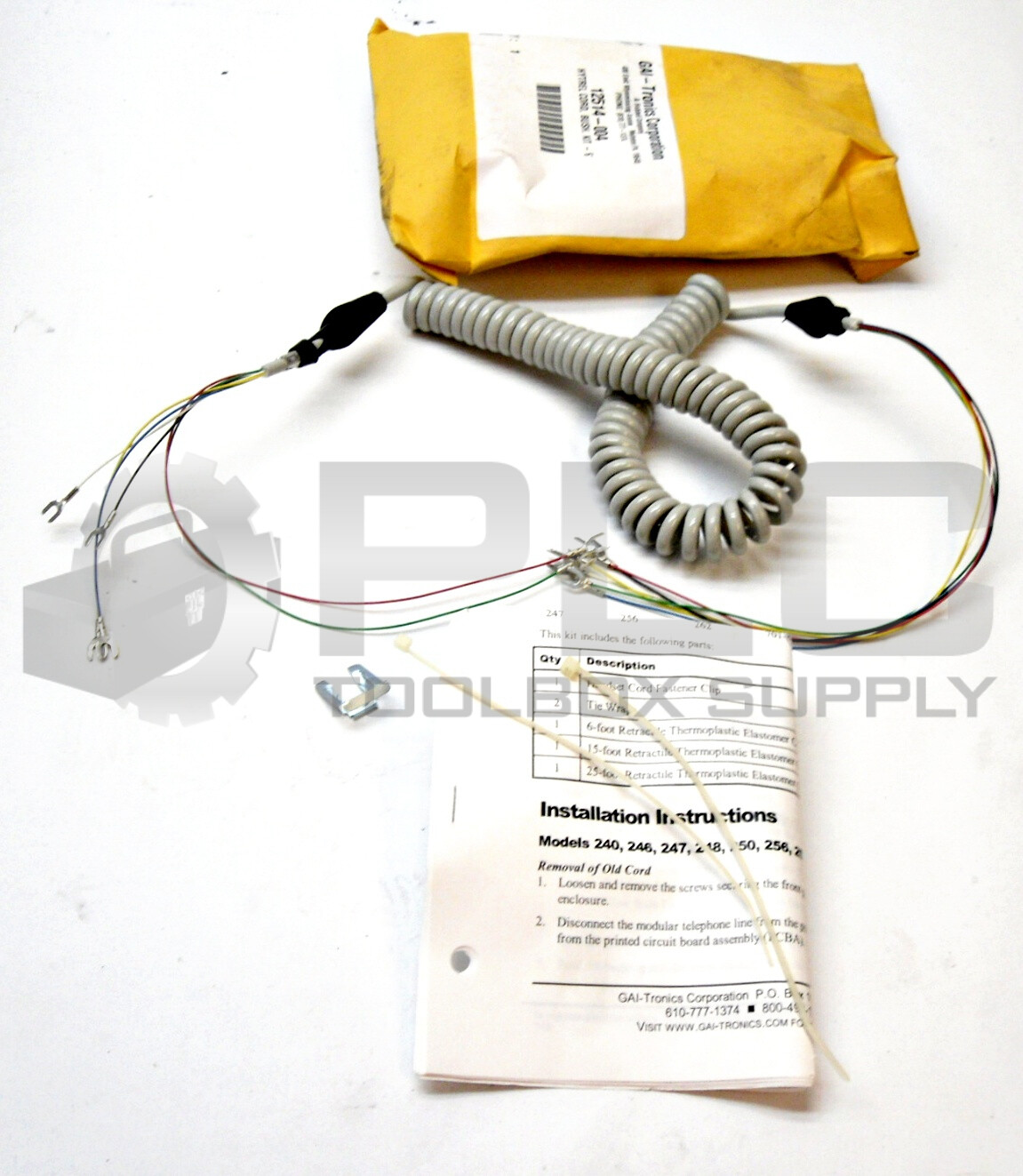 NEW GAI TRONICS 12514-004 CORD REPLACEMENT KIT THERMOPLASTIC ELASTOMER