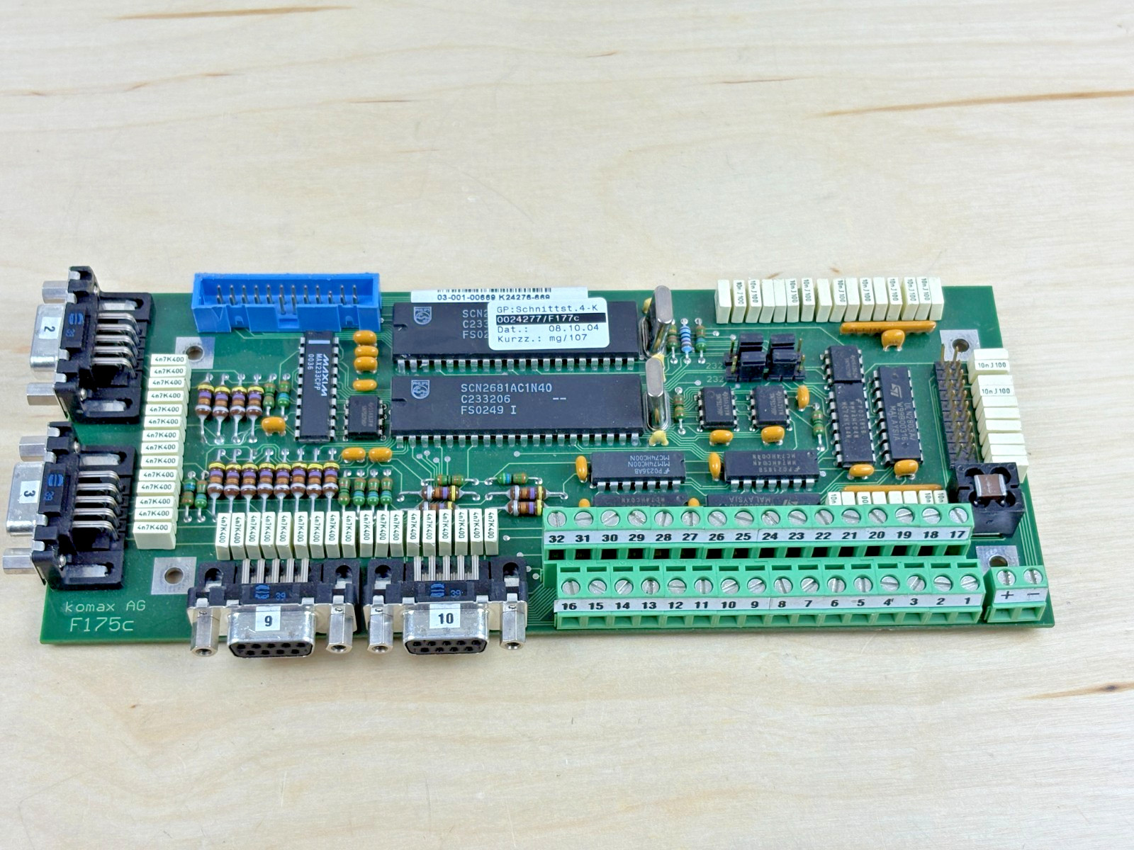 Komax AG F175C Circuit Board, 0024277/F177c