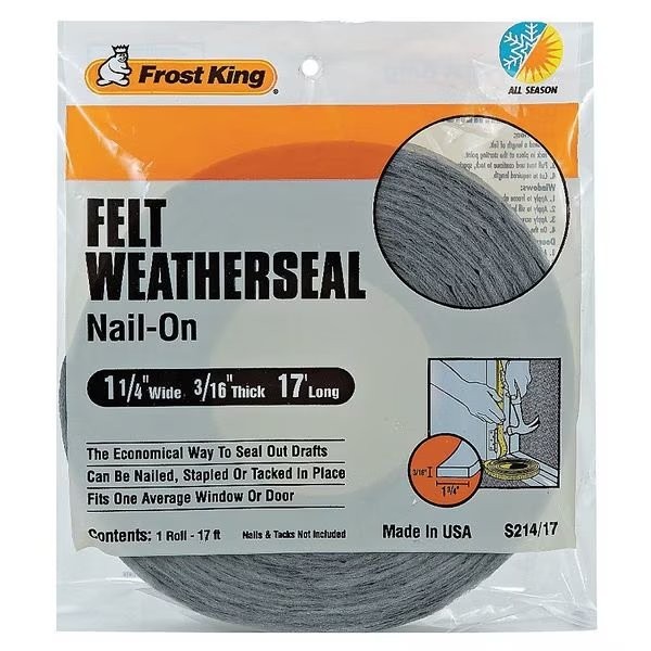 Frost King Weatherseal, 17 ft., Gray, Fe