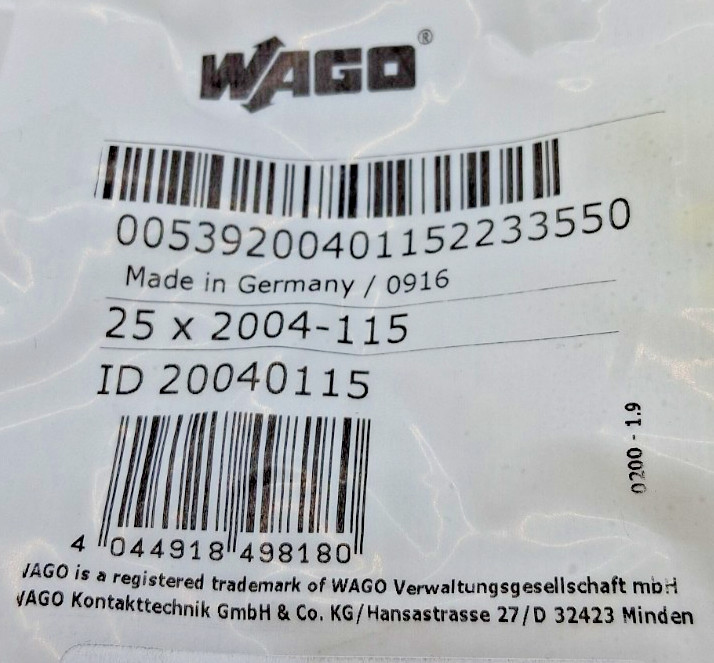 Wago 2004-115 Terminal Block Marker – Lot of 75