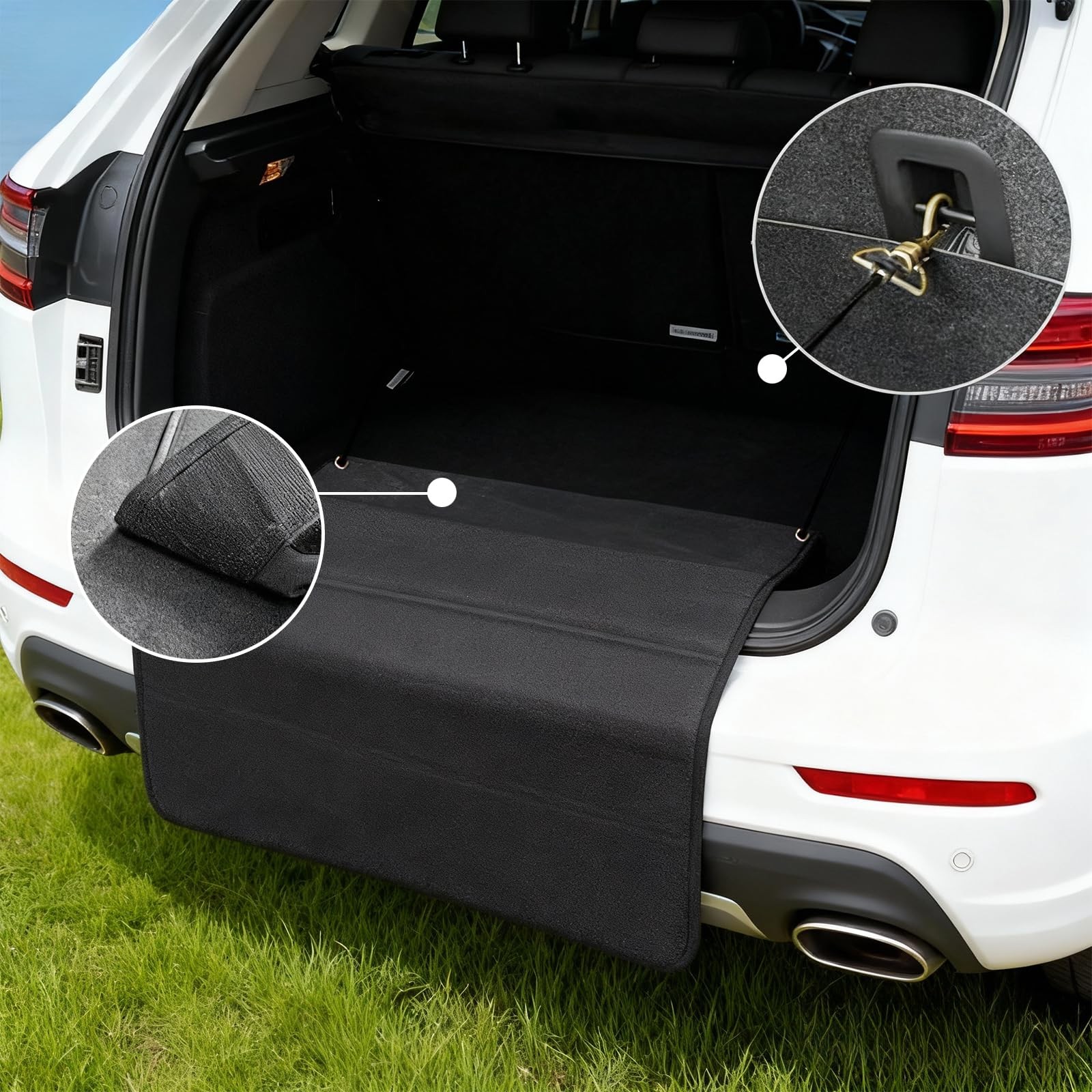 VkkArter Large 38″x25″ Rear Bumper Guard for Cars, Foldable Trunk Mat Protect…