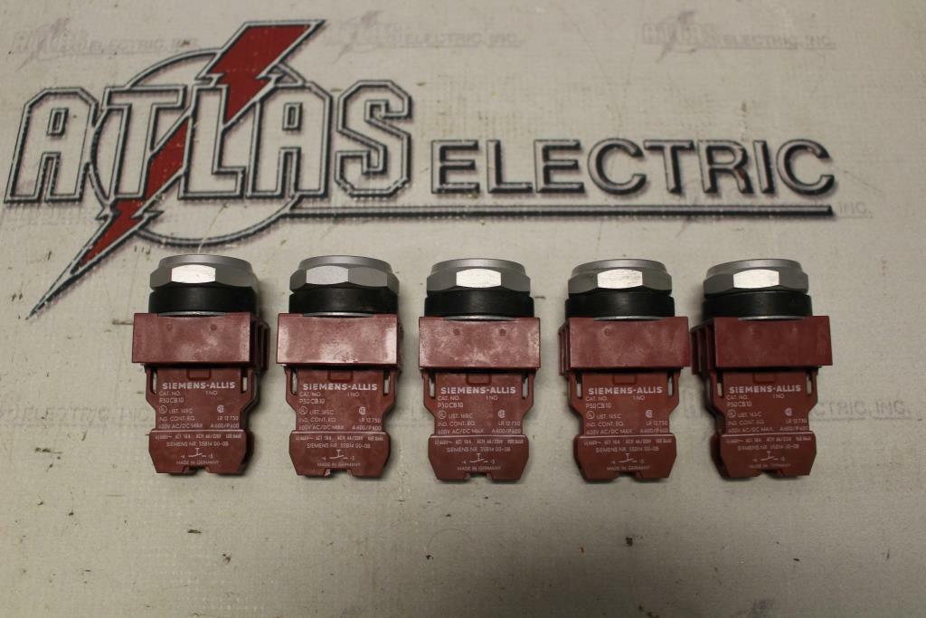 SIEMENS 3SB03-PFB Black Pushbutton with P30CB10 normally Open Contact