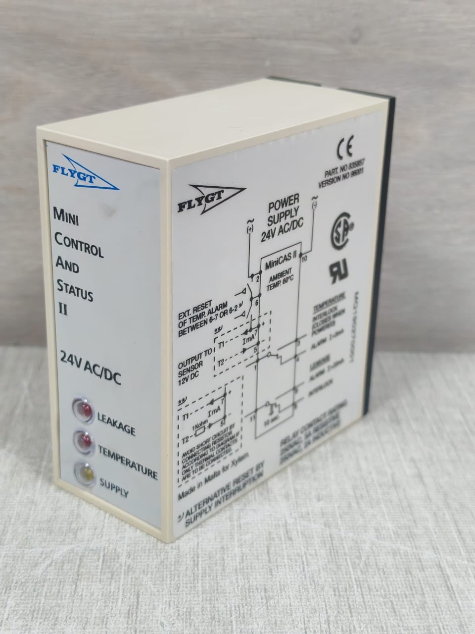 FLYGT MINI CONTROL AND STATUS II P/N 835857 VER.96001 PUMP SENSOR MONITOR 24VDC