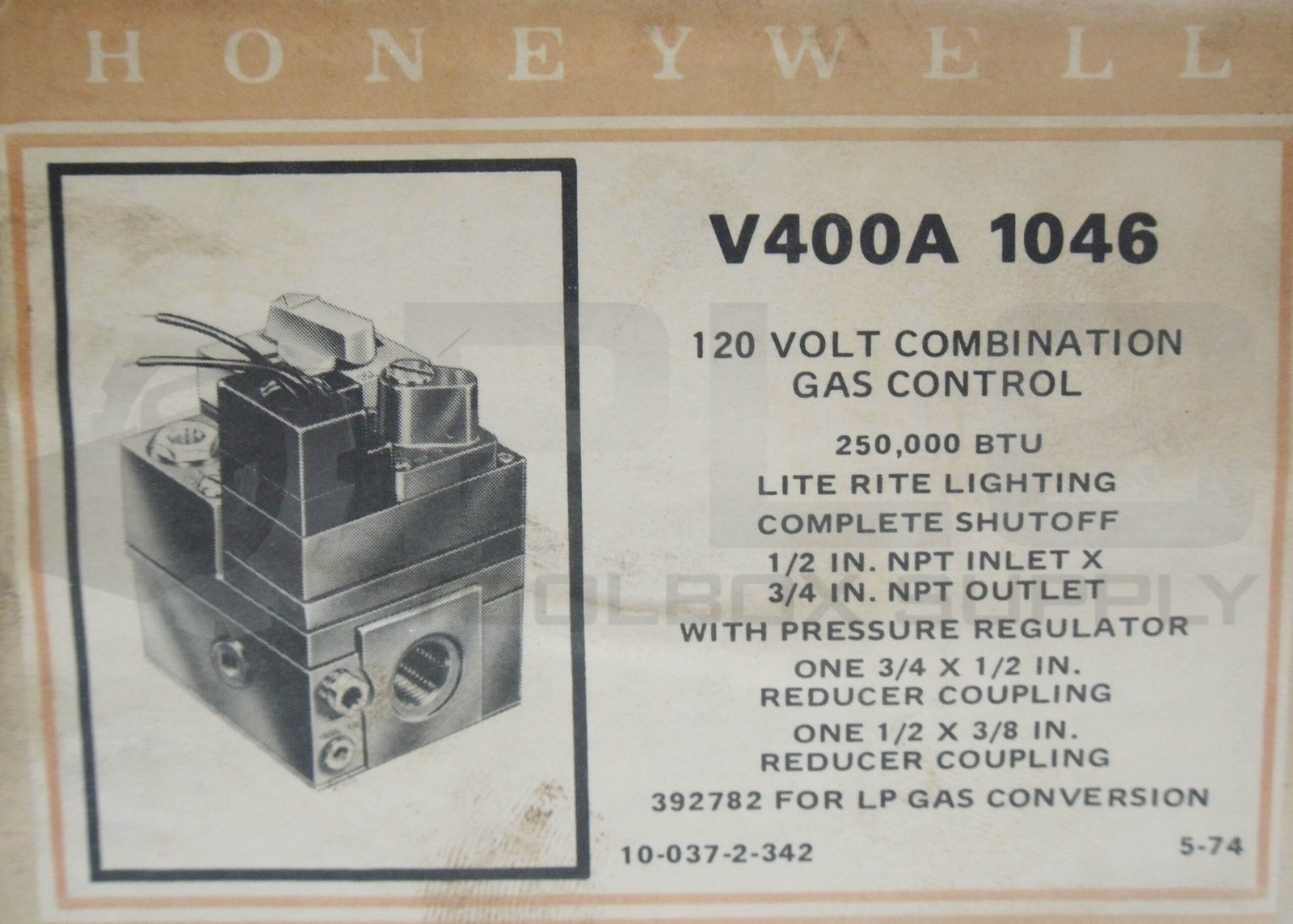 NEW HONEYWELL V400A 1046 COMBINATION GAS CONTROL 120V