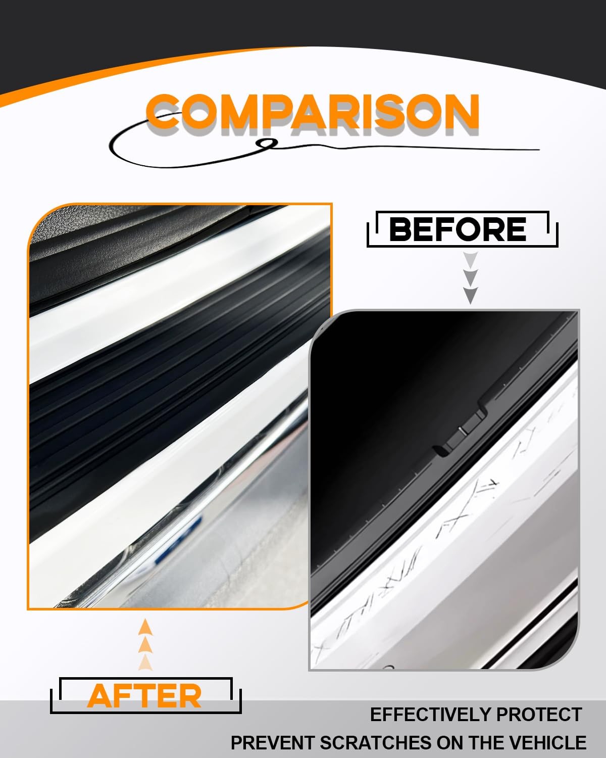 41 Inch Rear Bumper Protector Universal Rubber Anti Scratch Guard Black