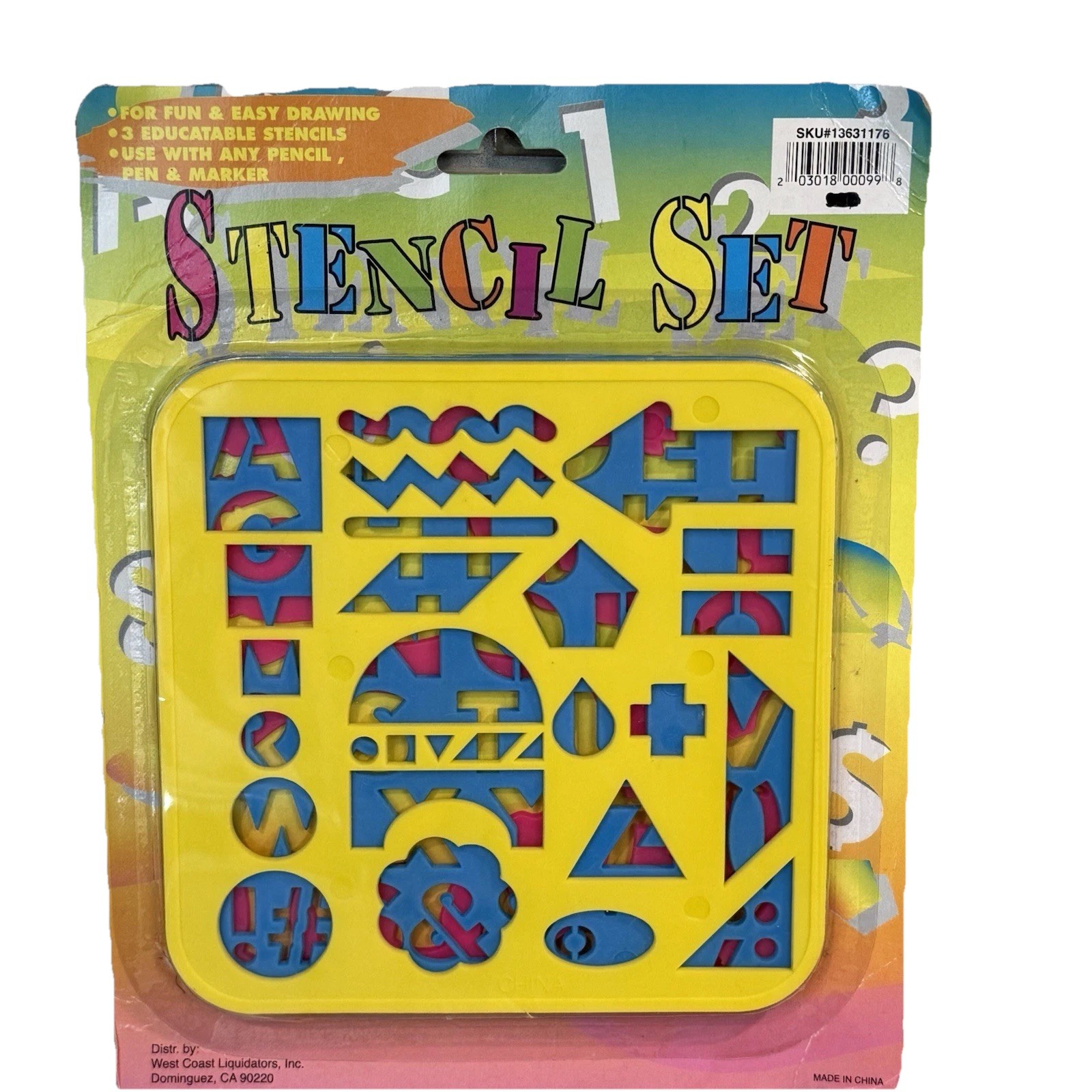 Vintage 80s 3-Pack Educational Stencil Set – BRAND NEW! Nostalgic Toy