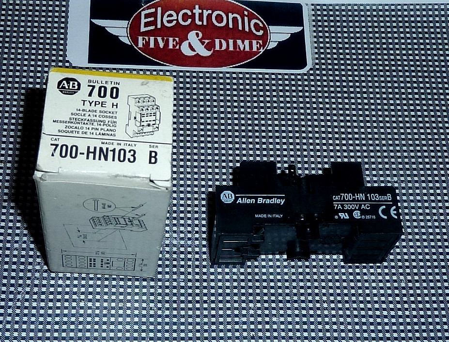 700-HN103 SER. B Allen-Bradley Relay Socket 14Blade Din Rail Mount 300VAC 7A