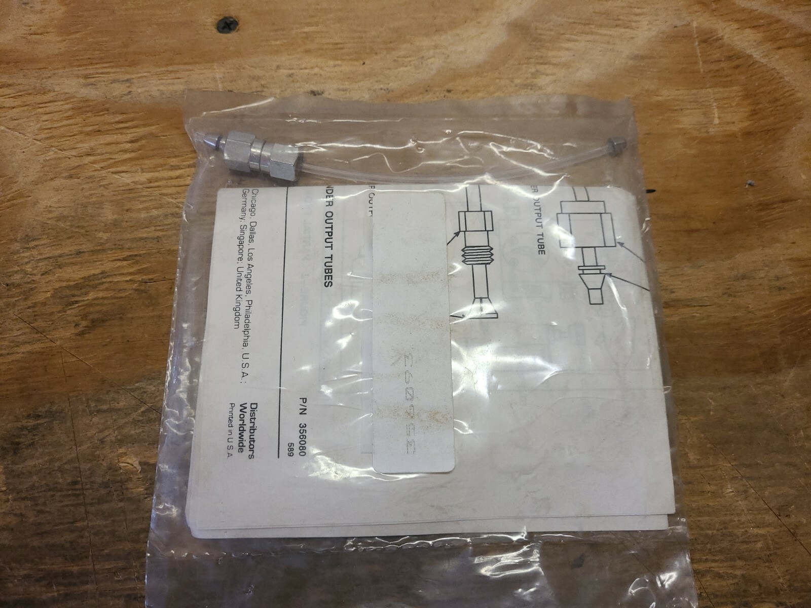 NEW VideoJET SP 356093 Excel Series Ink Cylinder Output Tube Assembly..NOS..