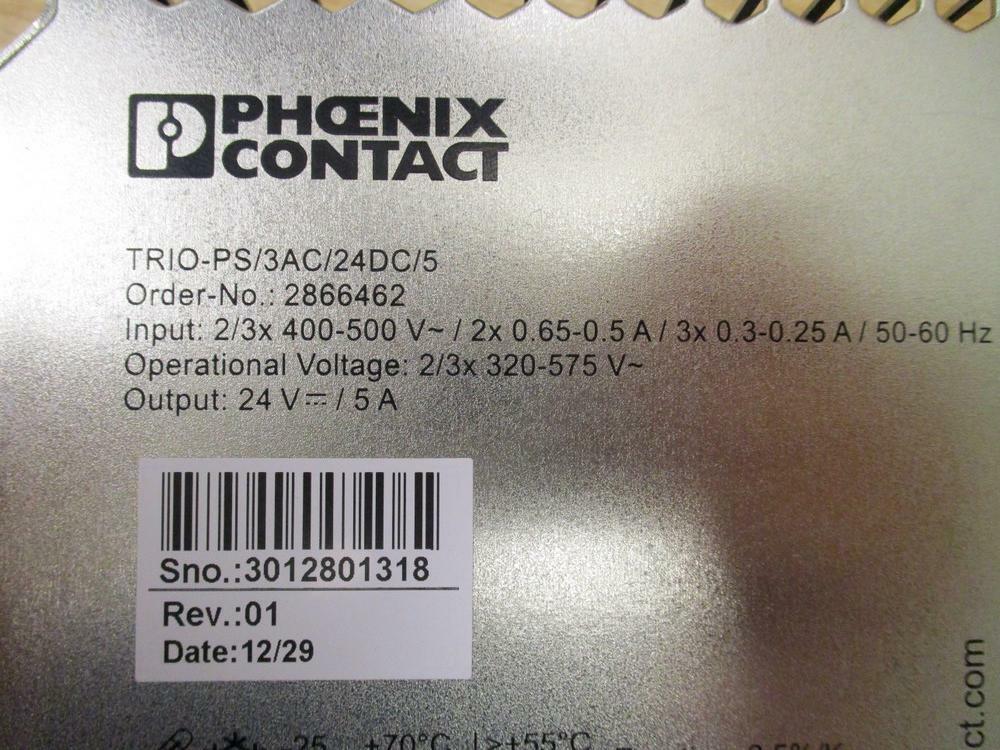 Phoenix Contact TRIO-PS/3AC/24DC/5 Trio Power Supply 2866462