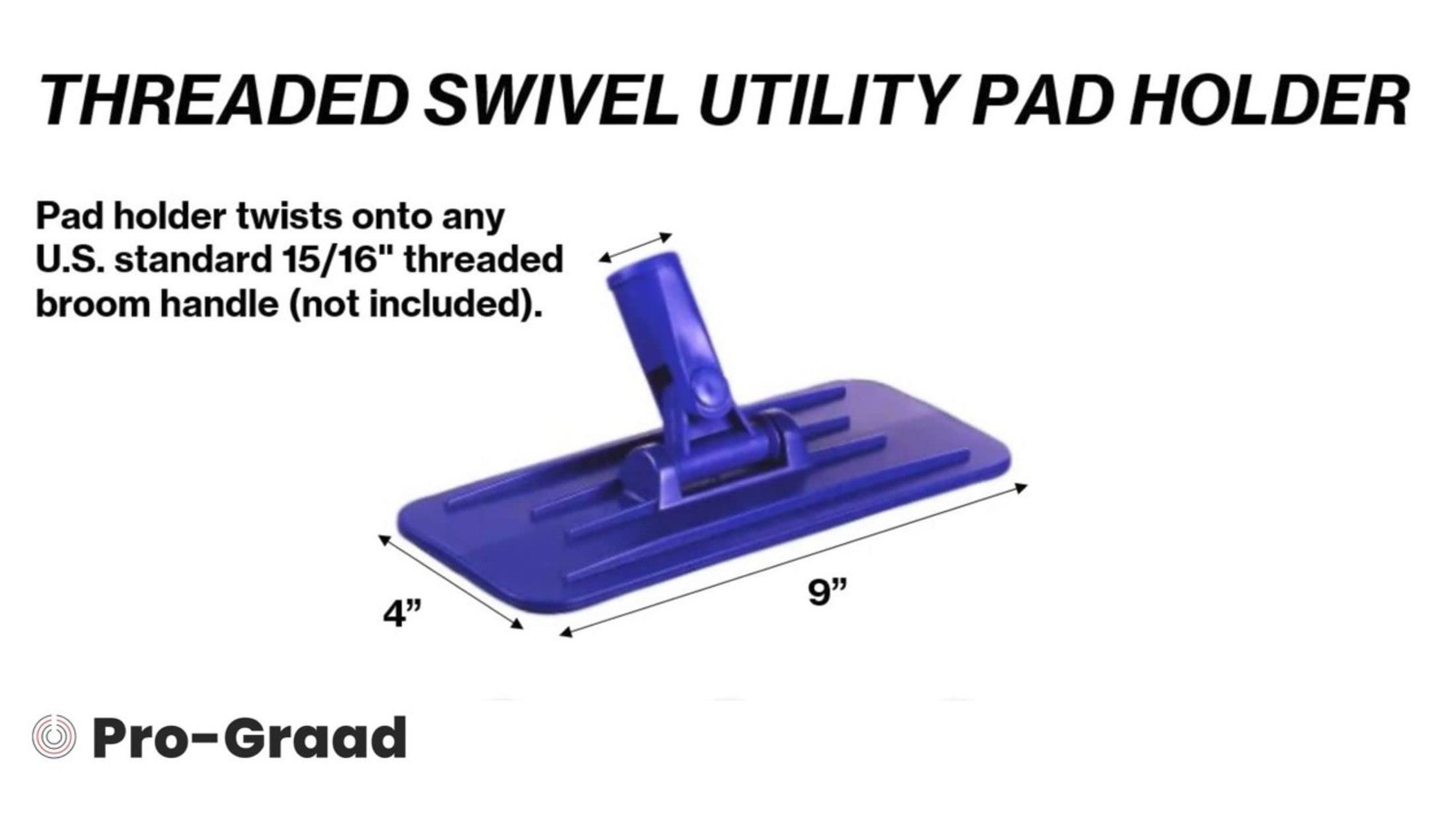 Pro-Graad Utility Pad Holder, Threaded Swivel Universal Cleaning Holder for…