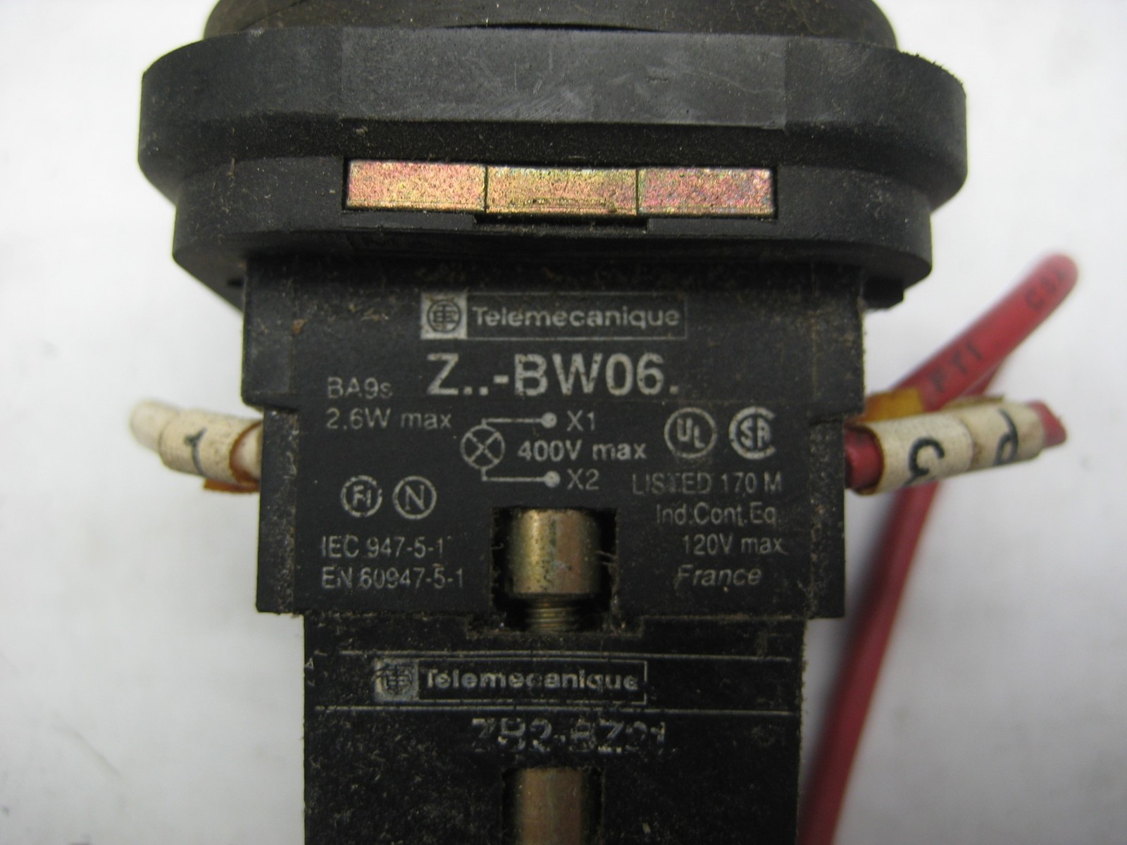 TELEMECANIQUE ZBWO6 PILOT LIGHT AMBER LOT OF 2 (AS PICTURED) UNMP