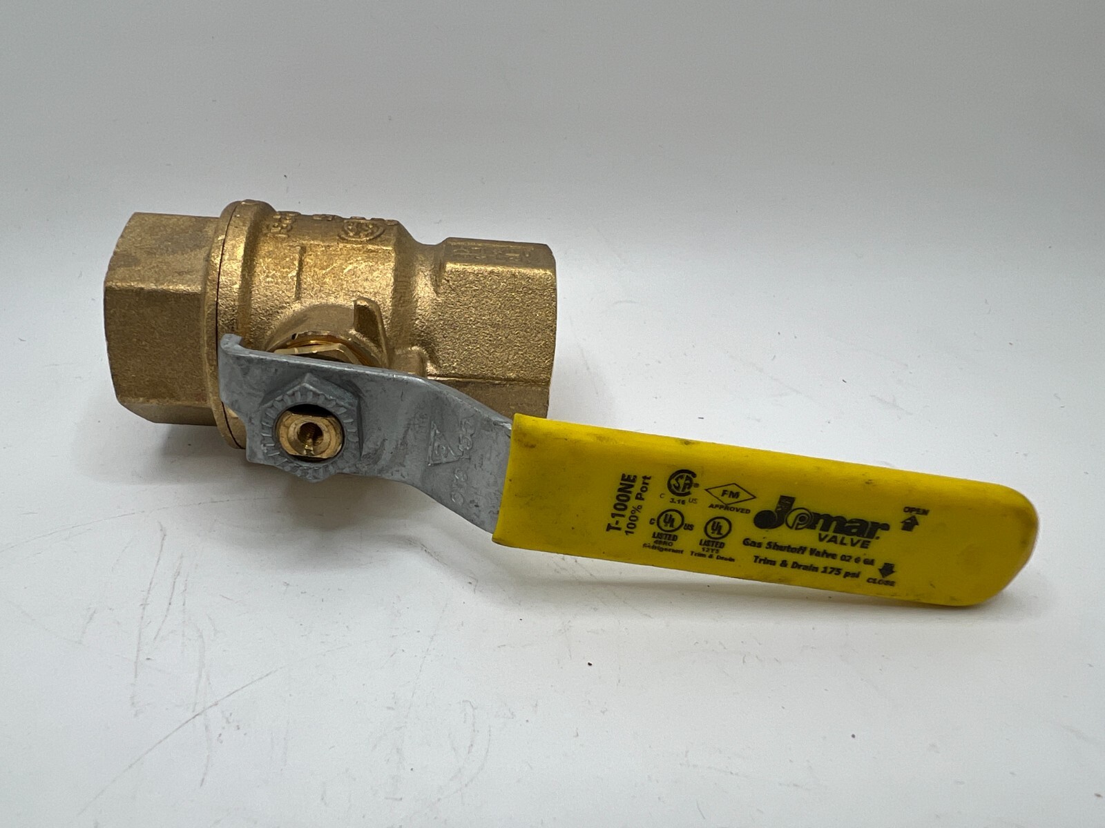 Jomar 3/4″ TWO PIECE BRASS, GAS SHUT OFF BALL VALVE T-100NE