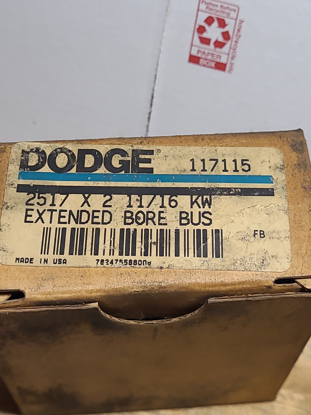 Dodge 117115..EXTENDED BORE BUSHING…2517×2-11/16…NOS…