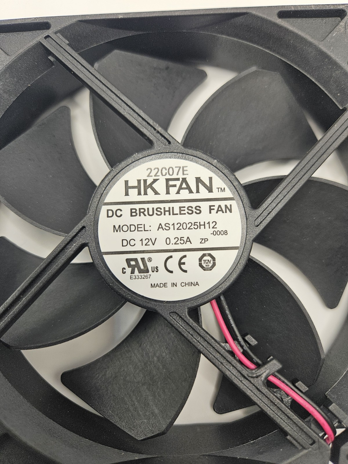 1 PCS HK FAN Fan AS12025H12 DC12V 0.25A 12025 12CM 2-wire cooling fan