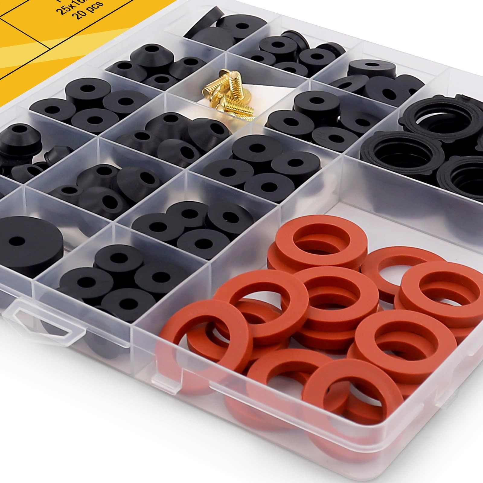 NBRINGO 160 Pieces Hose Bib Washer & Faucet Washers Assorted Kit 14, Black