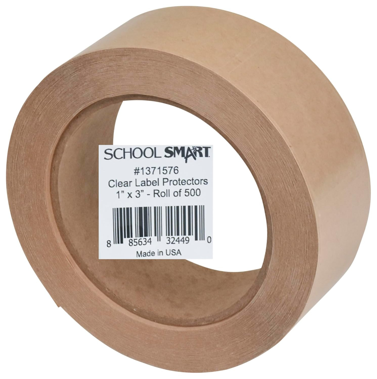 School Smart Vinyl Label Protectors, round Corner Rectangle, 1 X 3 Inches, Clear