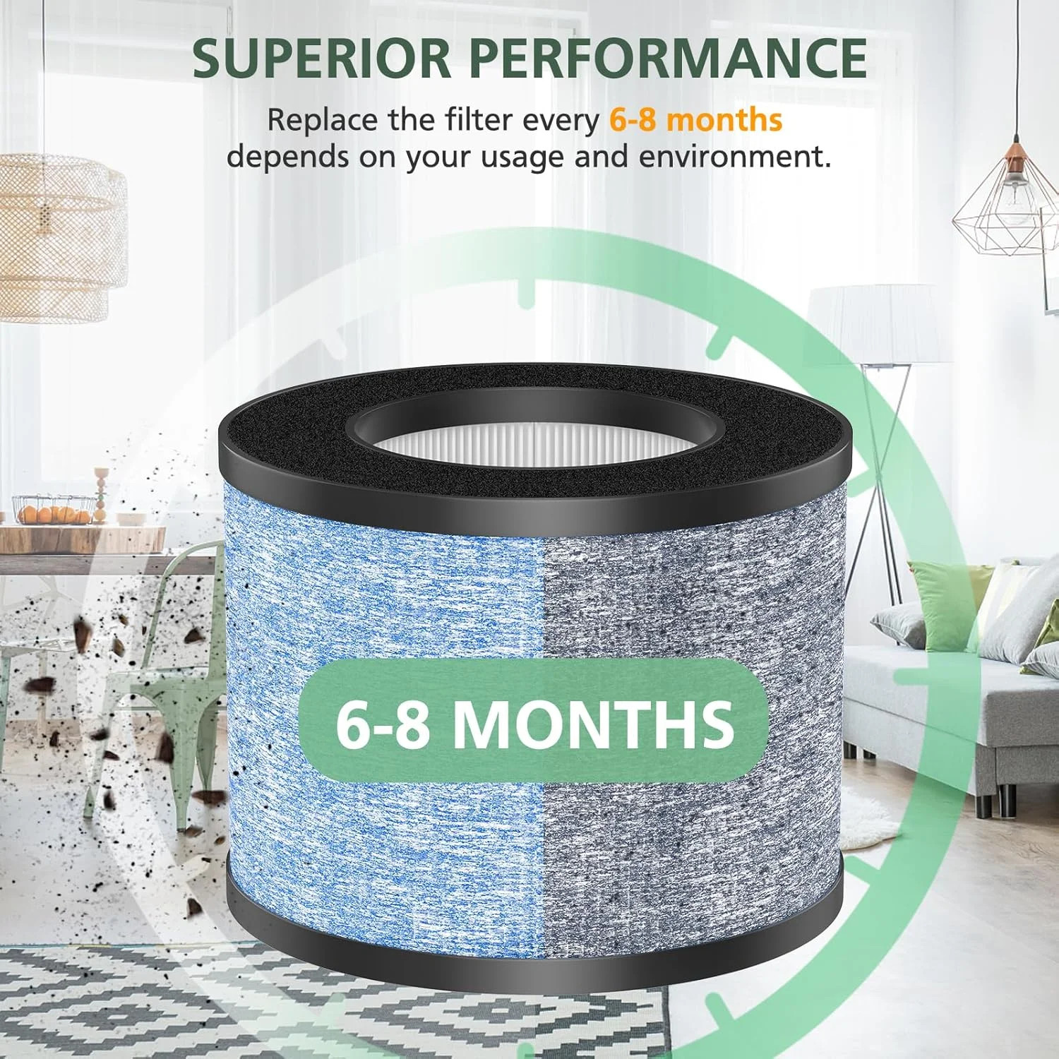 2 Pack C102 HEPA Air Filter MA-01CW Replacement Filter Compatible with Miko Ibuk