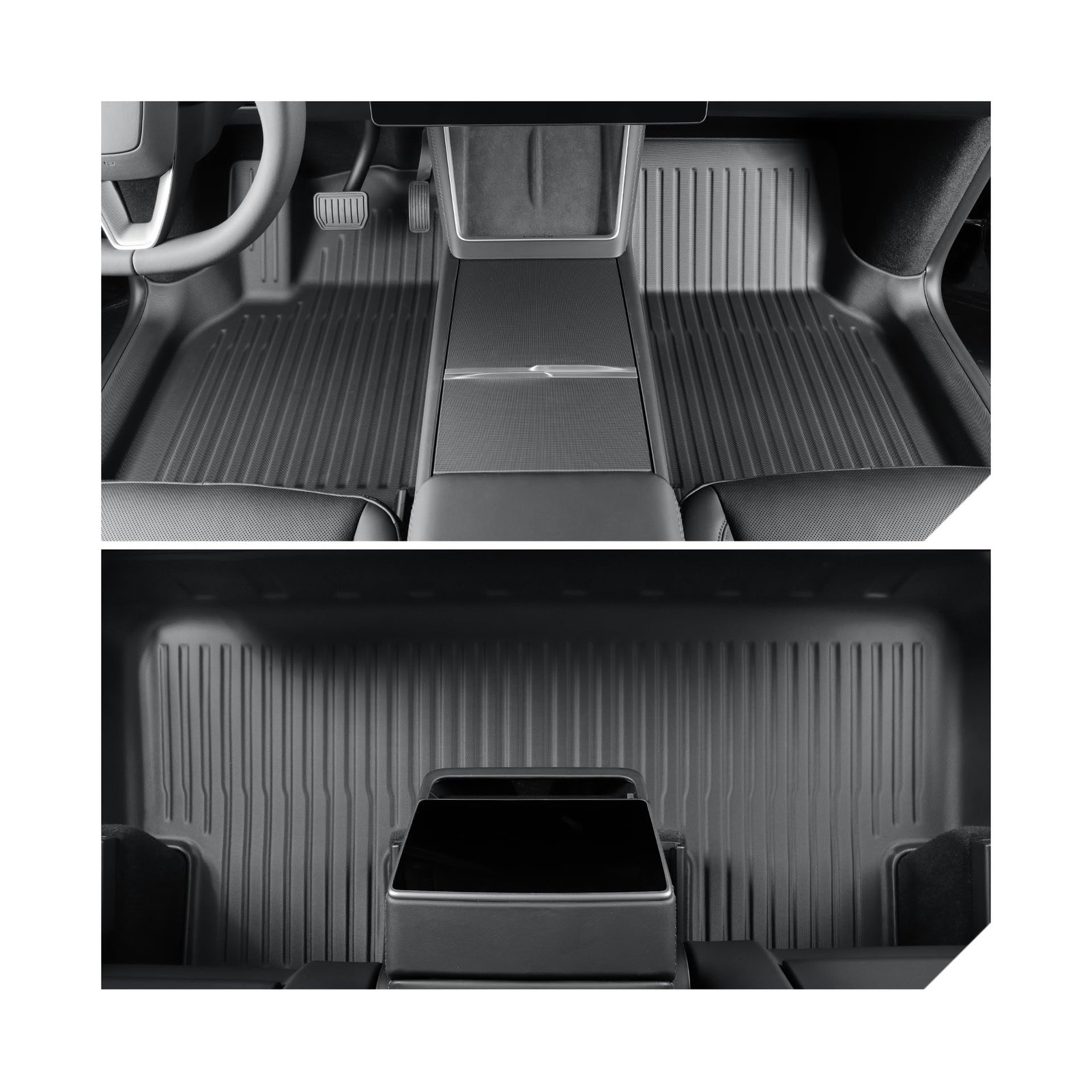LUCKEASY 3PCS TPE Foot Mats with Door Sill Cover for Tesla Model Y Juniper 20…