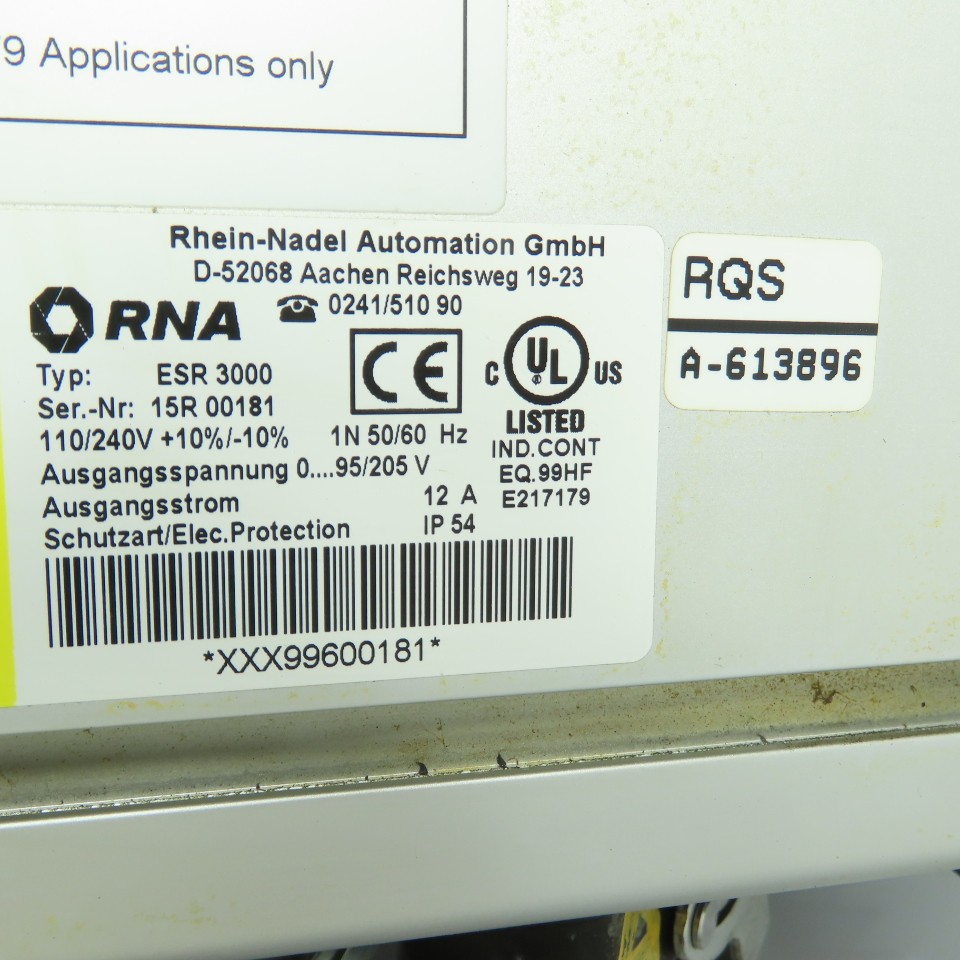 RNA REOVIB MFS 268-12A-IP54 ESR 3000/12 Vibrating Feeder Frequency Converter
