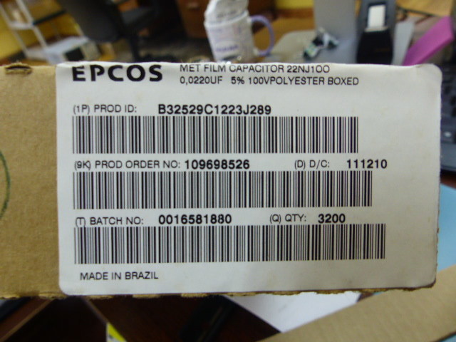 EPCOS B32529C1223J289 Qty of 500 per Lot FILM P5 22NF 5% 100V NASTR; Cap Film 0
