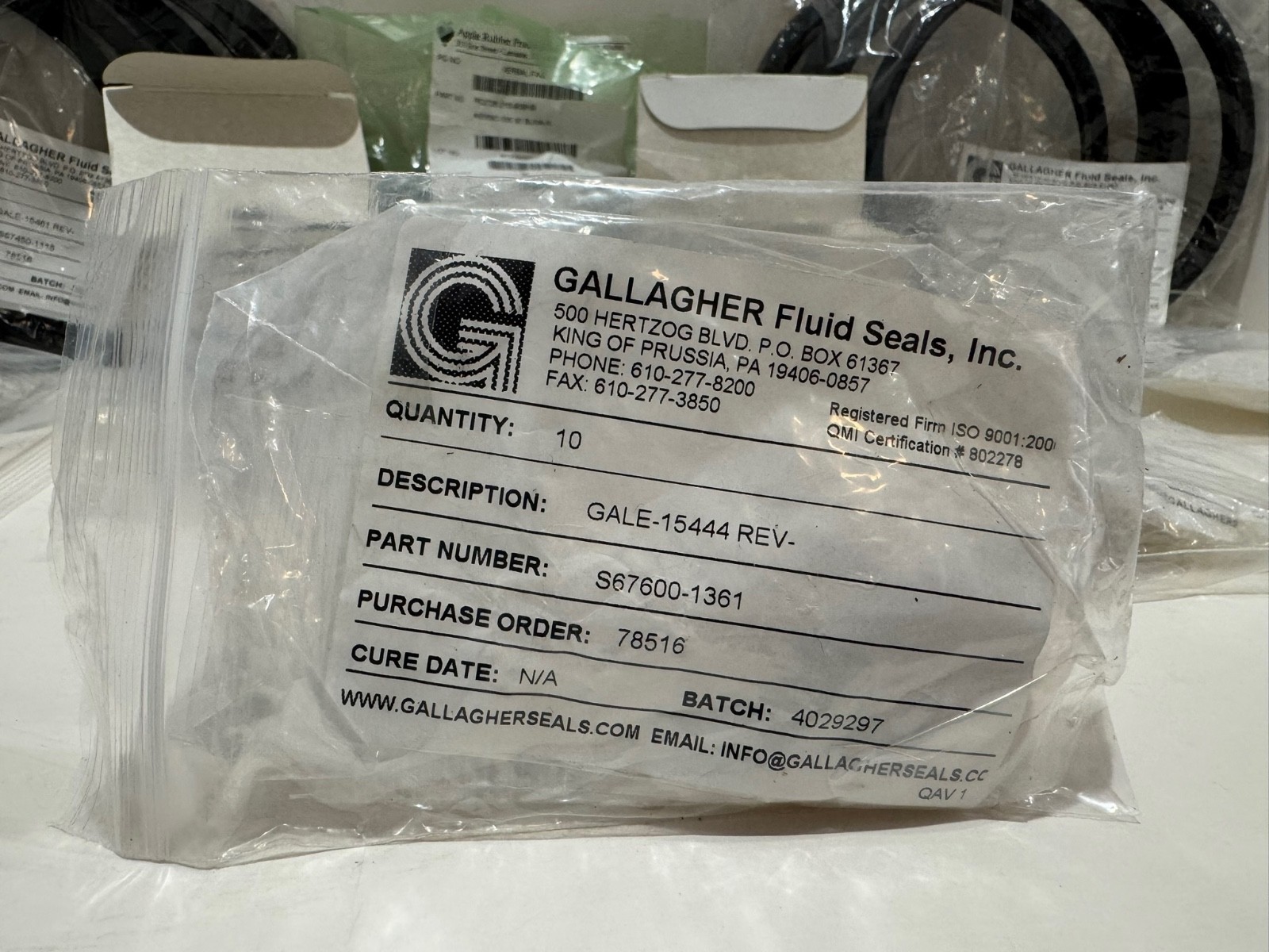 Industrial Fluid Seals Lot Gallagher Fluid Seals American Variseal Stainless Par